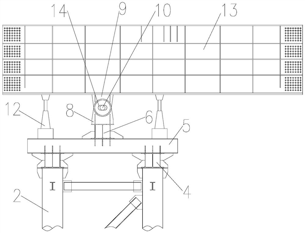 A temporary pier support method for a long-span steel-concrete composite girder cable-stayed bridge