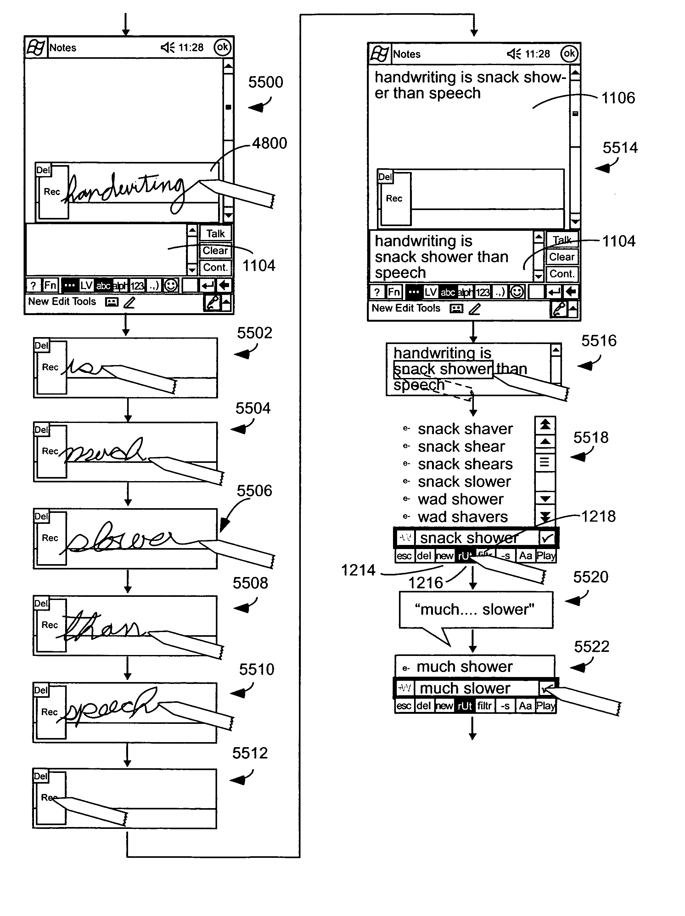 Combined speech and handwriting recognition