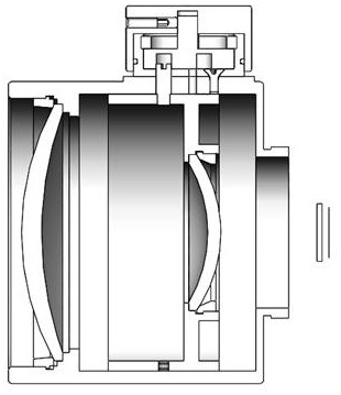 Knob type infrared focusing lens with focal length of 54 mm and assembling method thereof