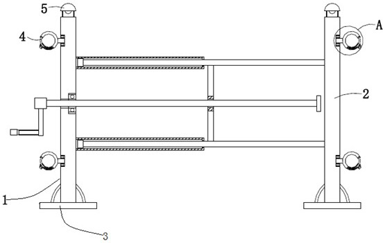 An adjustable ship guardrail protection device and its application method