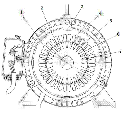 Ultra energy efficient 1500-w six-pole three-phase asynchronous motor