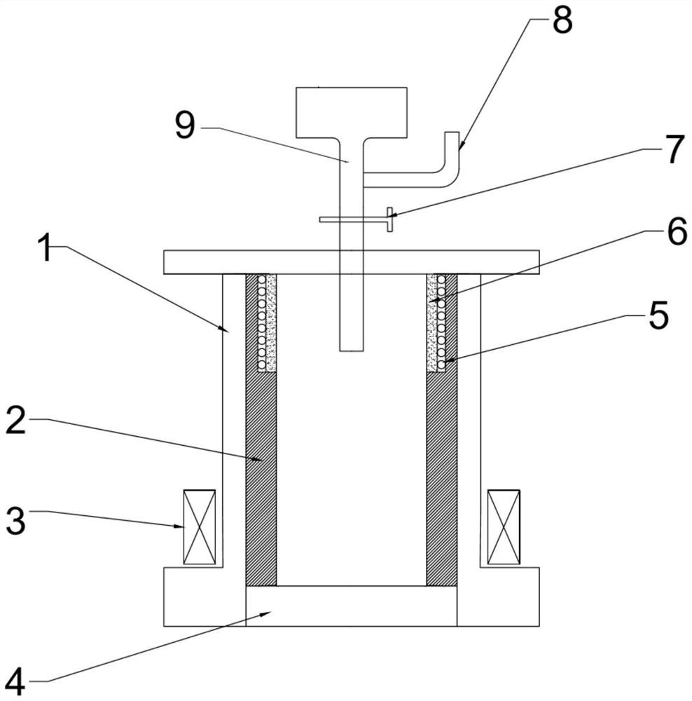 Device and method for preparing foamed aluminum based on electromagnetic stirring under the action of composite magnetic field