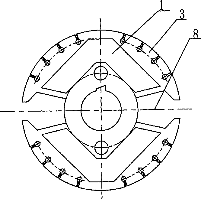 Built-in magnet pole dividing permanent-magnet single-phase generator