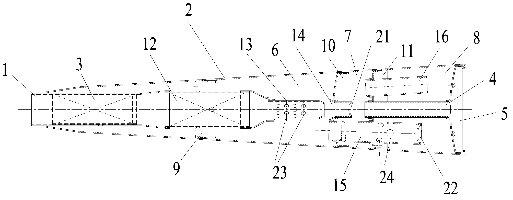 Silencer for exhaust system of gasoline engine