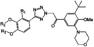 Di-alkoxy substituted tetrazole acetophenone compound, as well as preparation method and application thereof