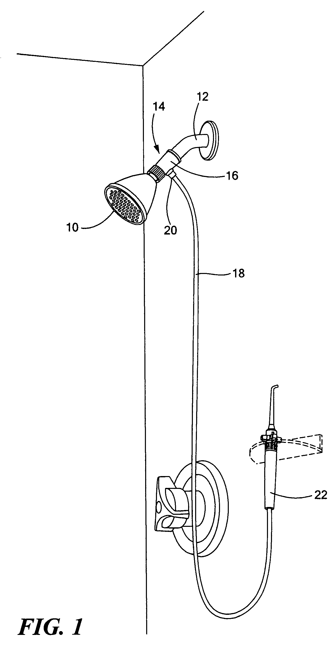 Shower head attachment for cleaning teeth