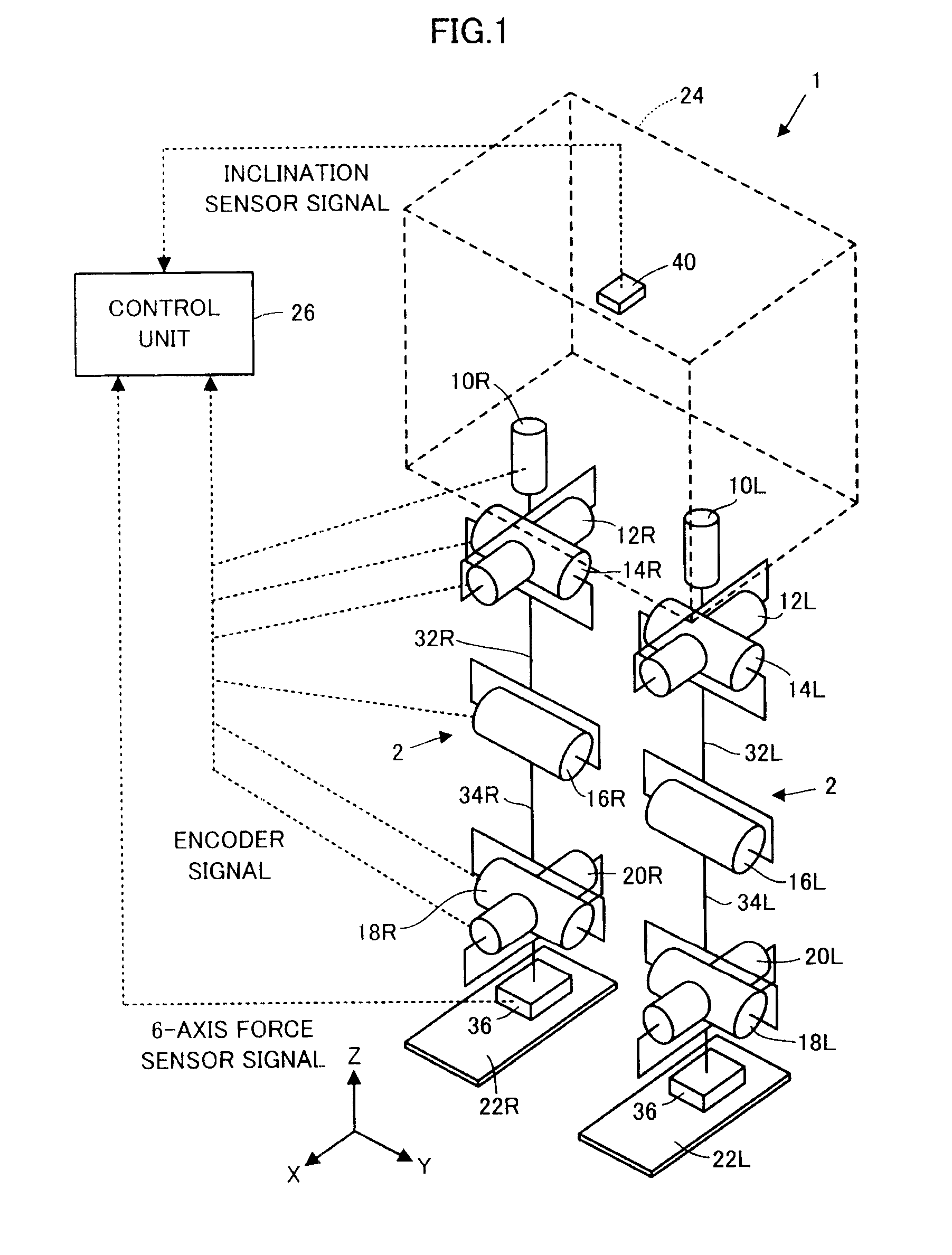 Control device for legged mobile robot