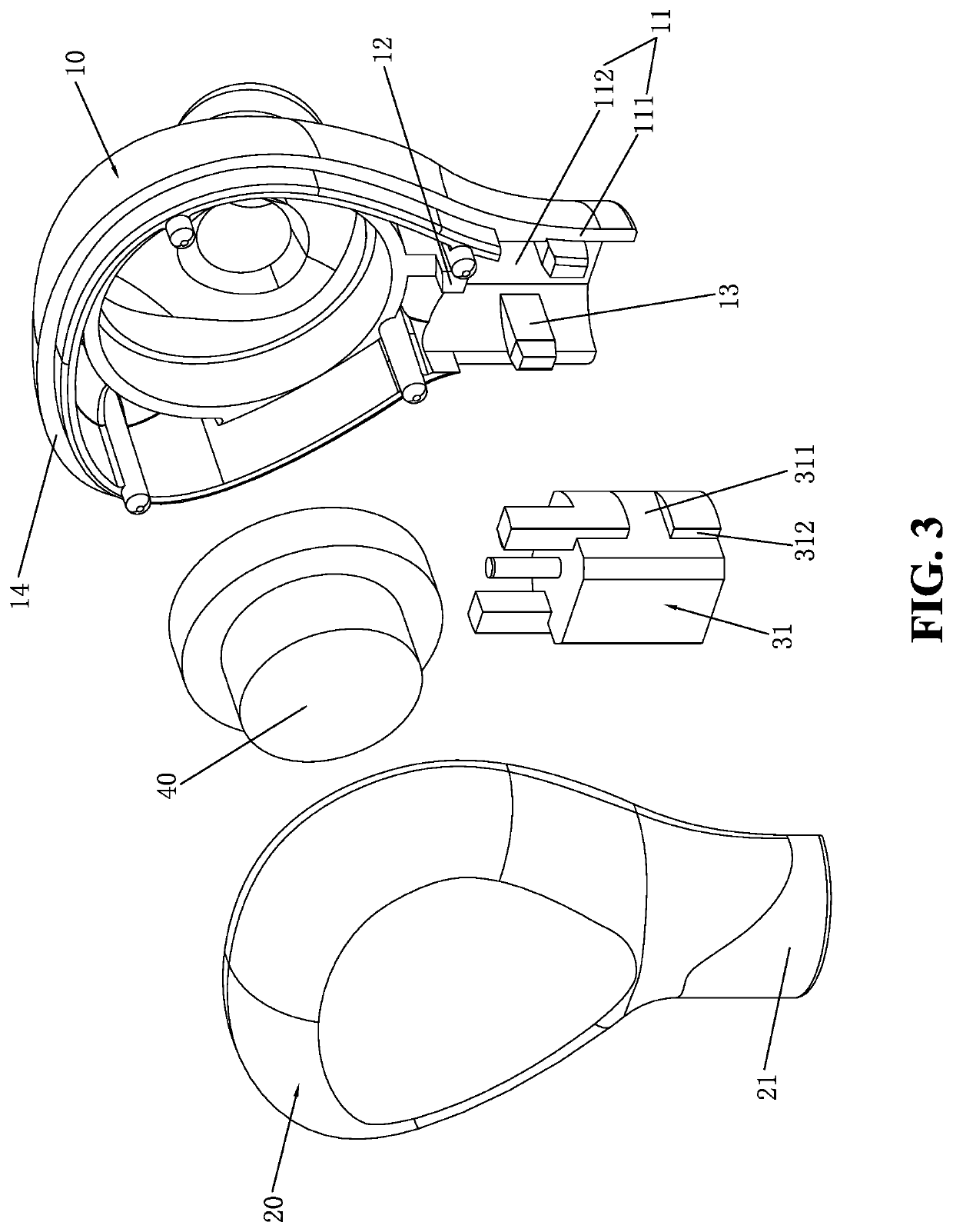 In-ear headphone having MMCX socket and detachable in-ear headphone assembly