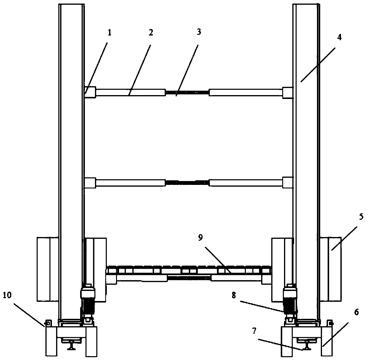 Roadway stacking machine with adjustable machine body width and control method of roadway stacking machine