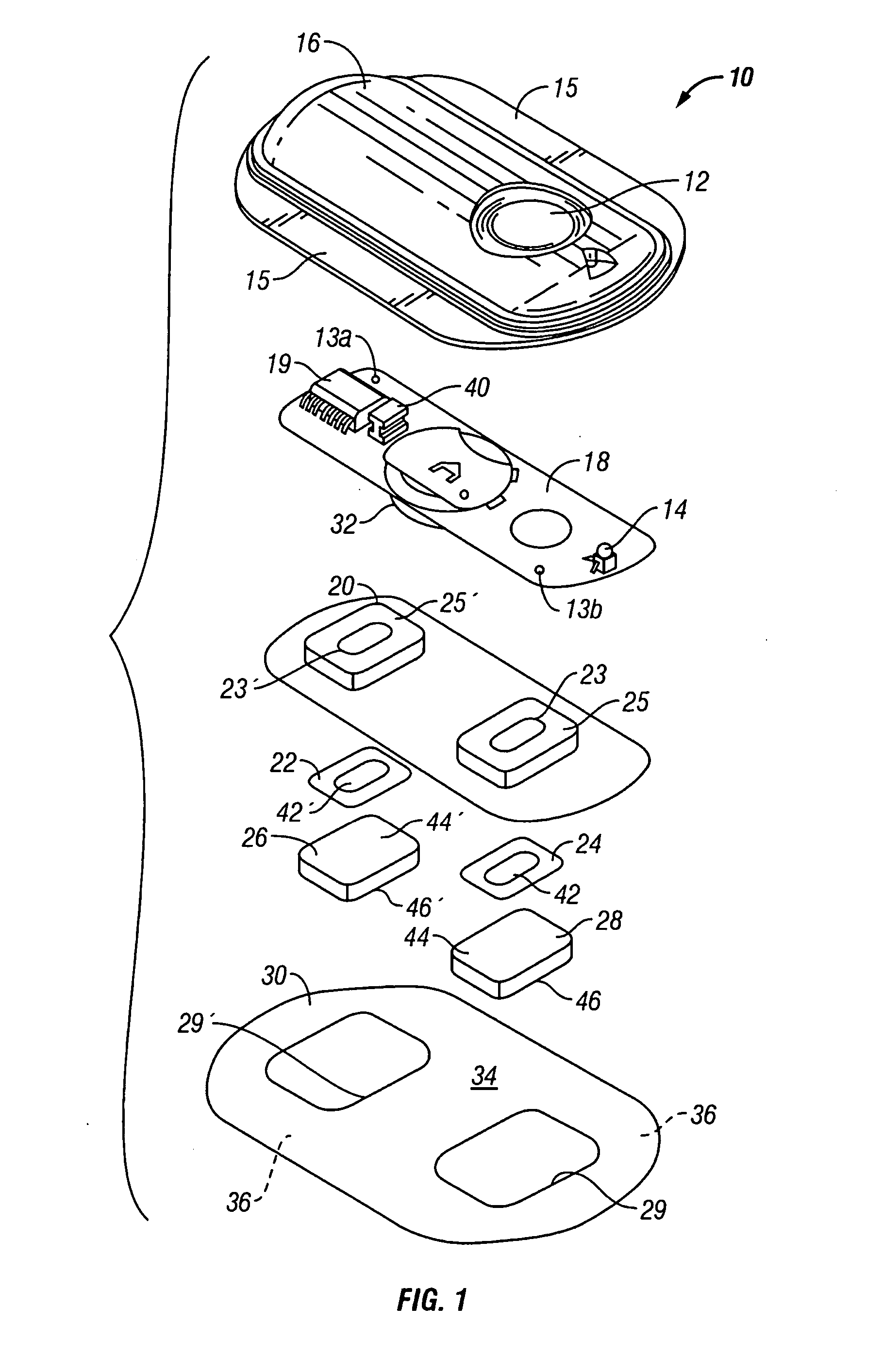 Electrotransport device having a reservoir housing having a flexible conductive element