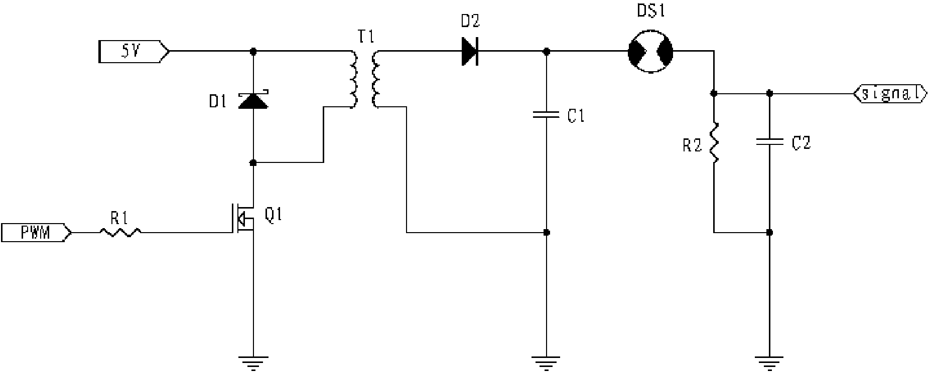 Boosted circuit used for detecting ultraviolet rays