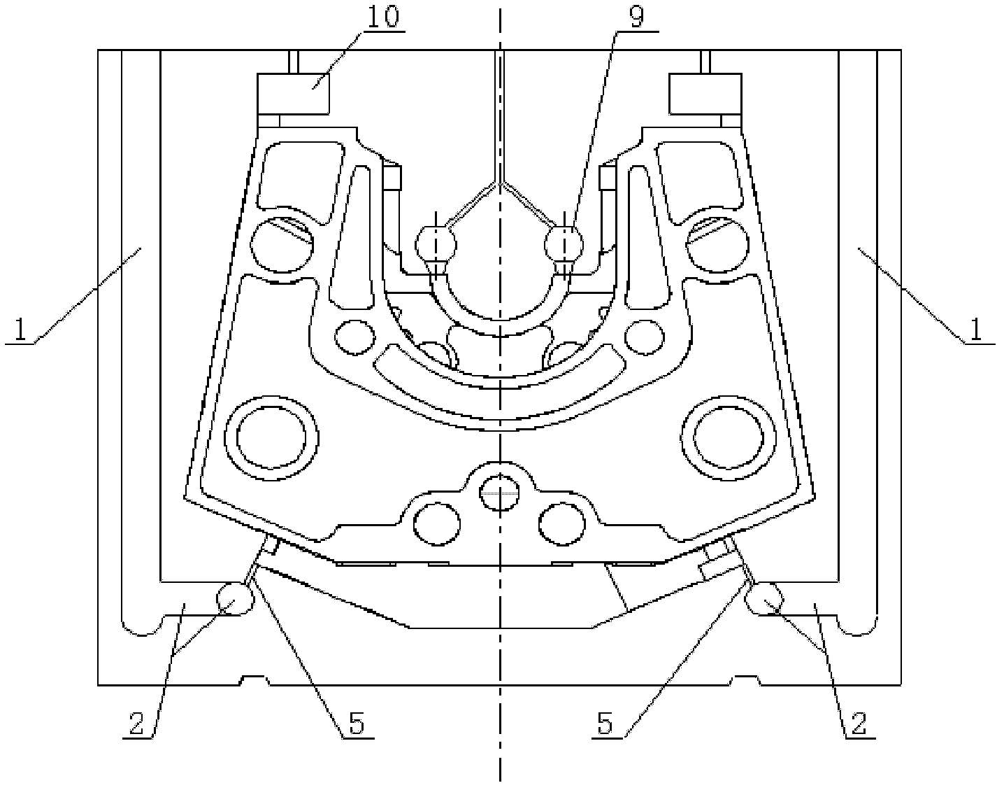 Casting core-splitting process for Vee cylinder block