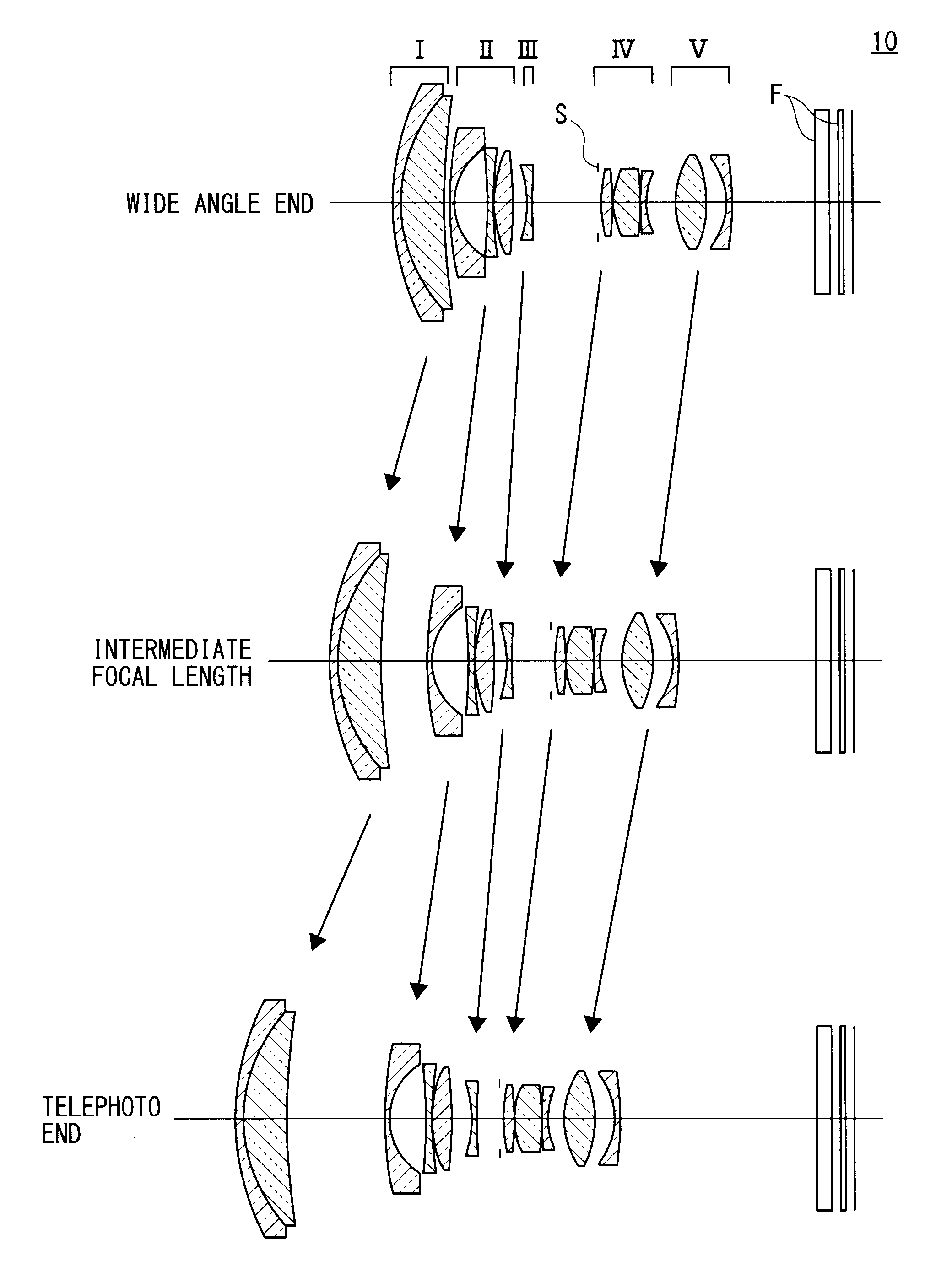 Zoom lens, camera device, and data terminal device