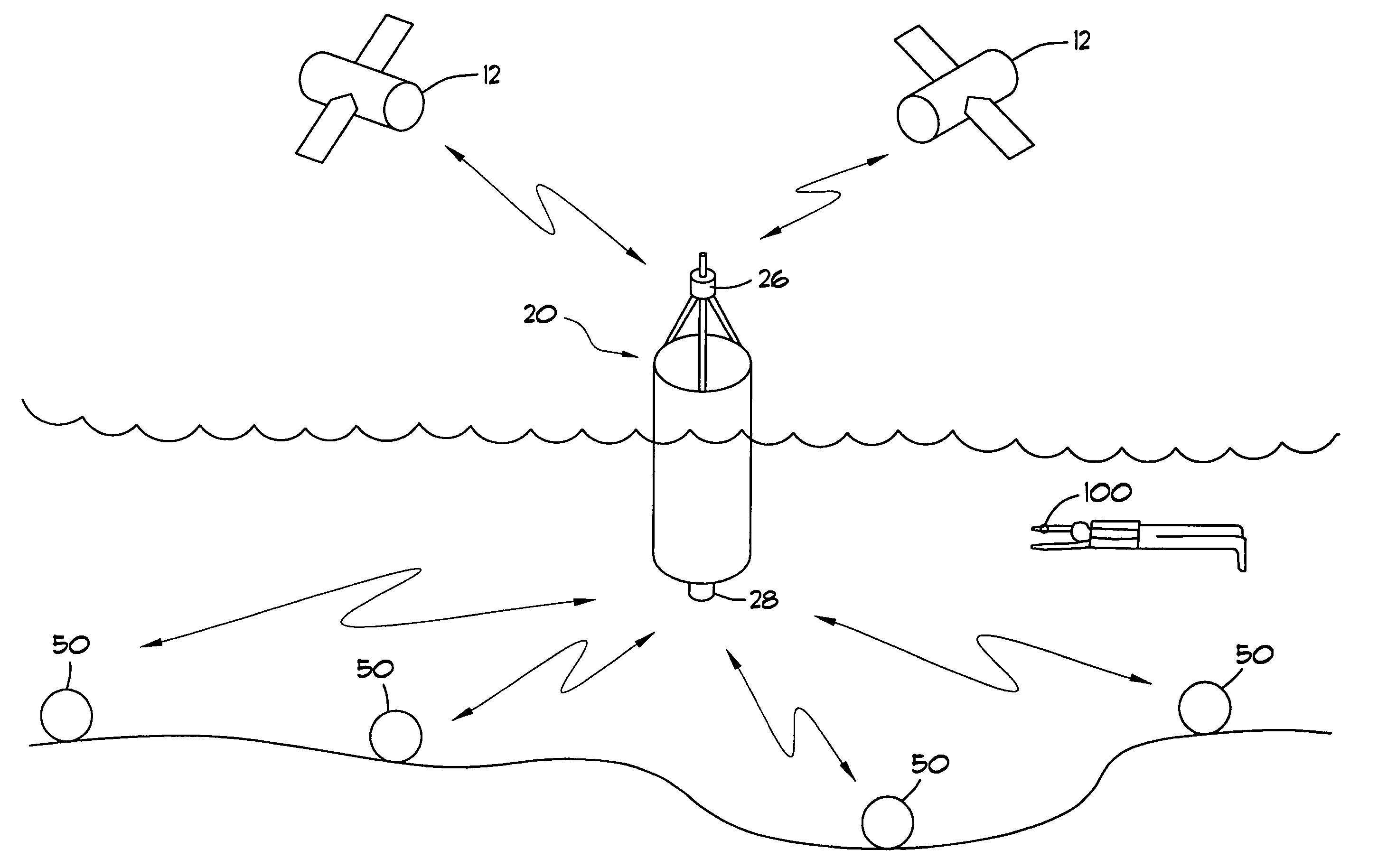 System and method for extending GPS to divers and underwater vehicles