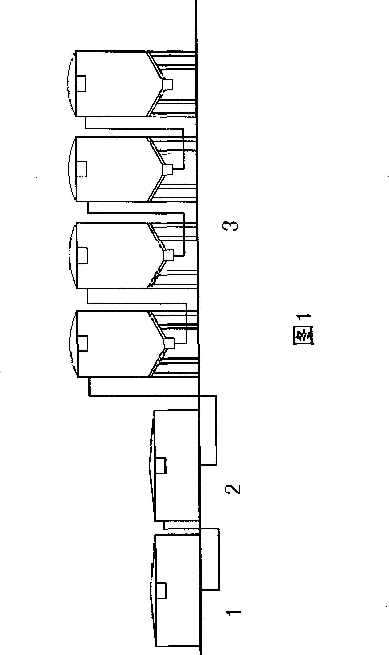 Composite red mud depositing separating washing method and tank