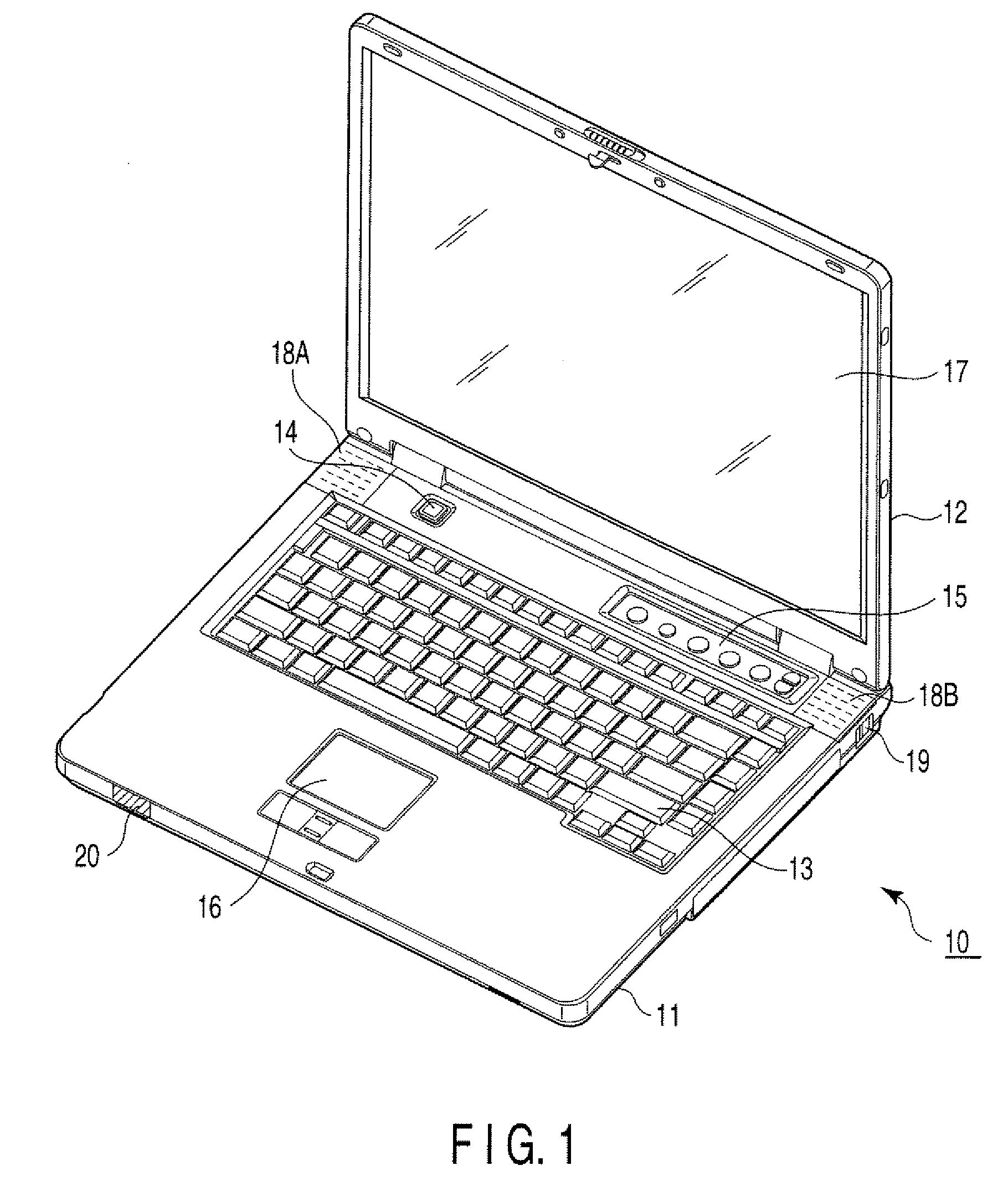 Electronic device and facial image display apparatus