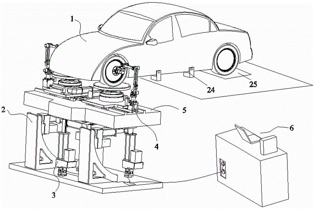 Multi-degree-of-freedom suspension kinematics and elastic kinematics characteristics test bench