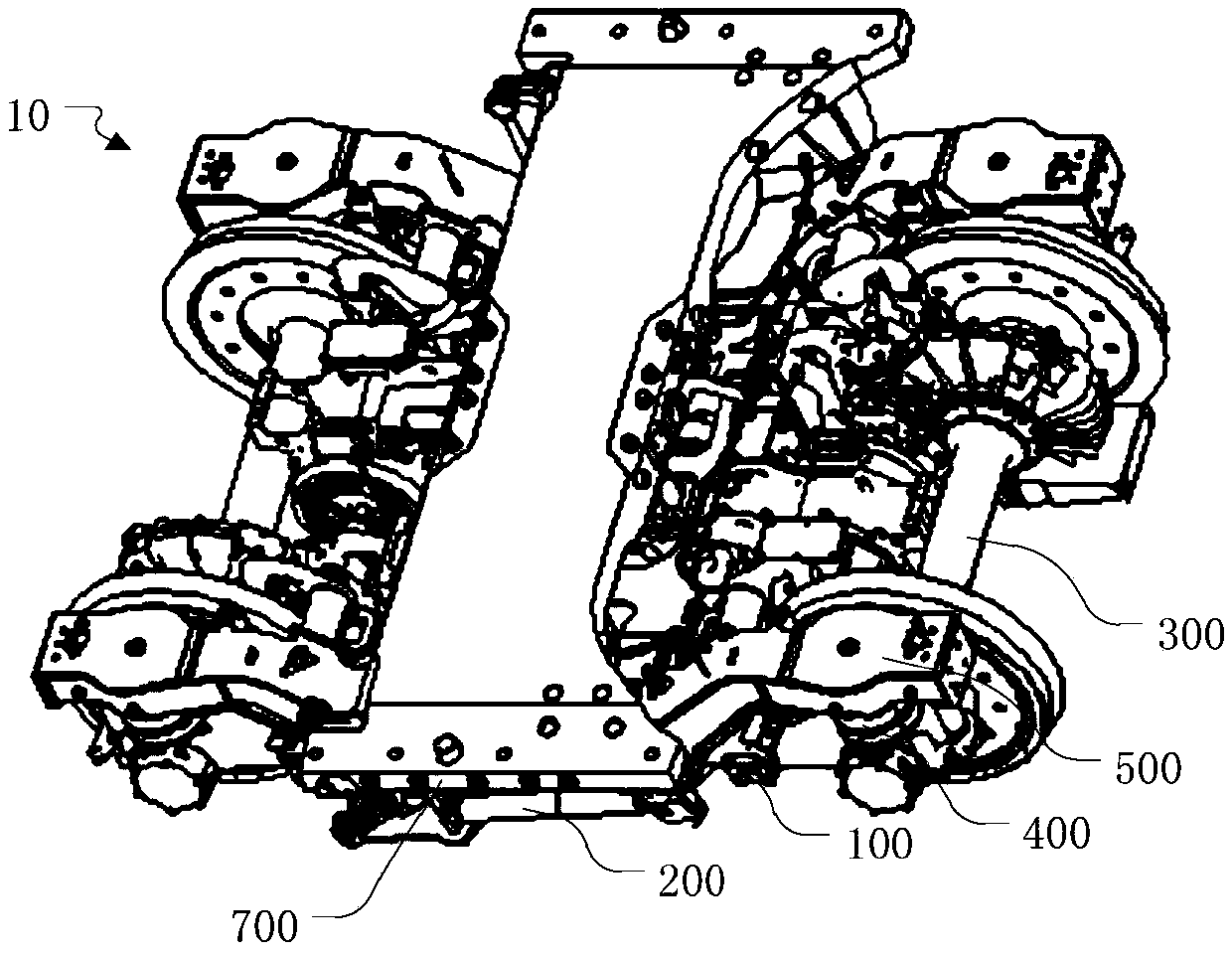 Rubber node, power bogie and rail vehicle