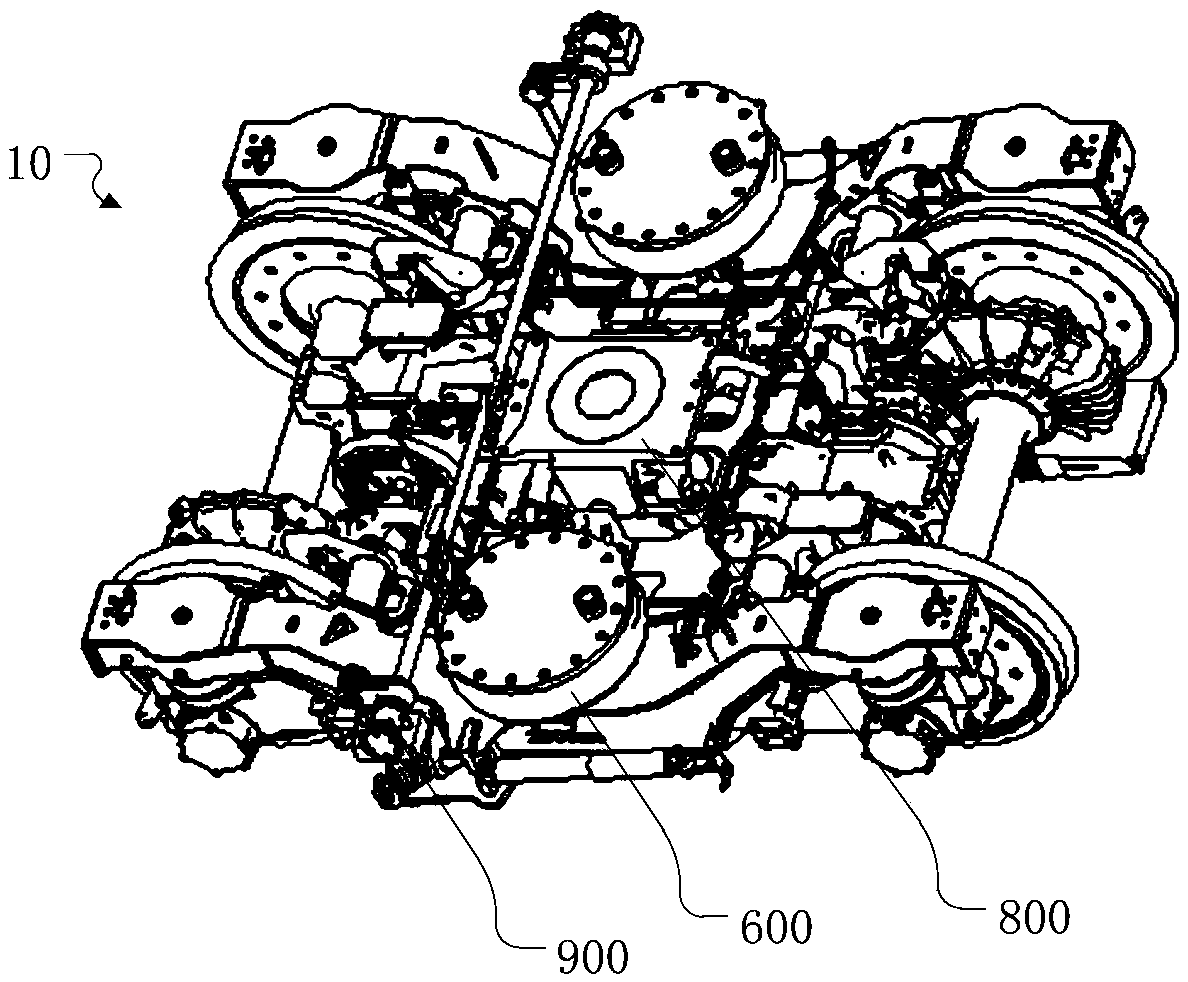 Rubber node, power bogie and rail vehicle