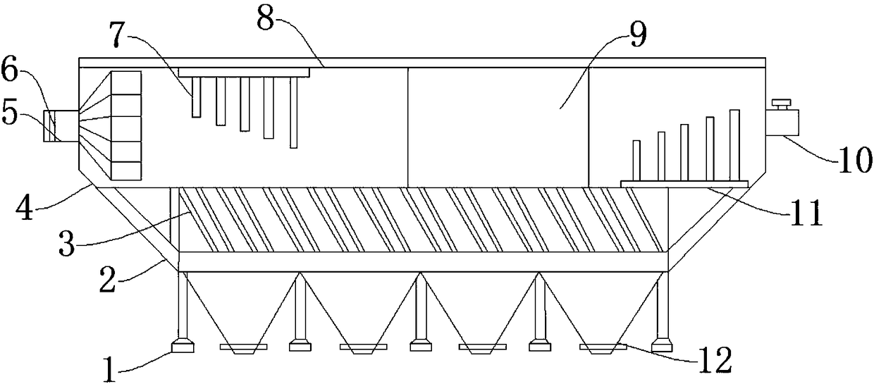 Small sewage treatment ship-type settling tank device and method