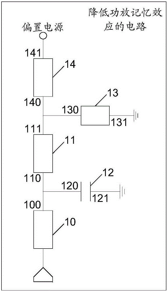 Circuit for reducing memory effect of radio-frequency power amplifier, output circuit of radio-frequency power amplifier, and radio-frequency power amplifier