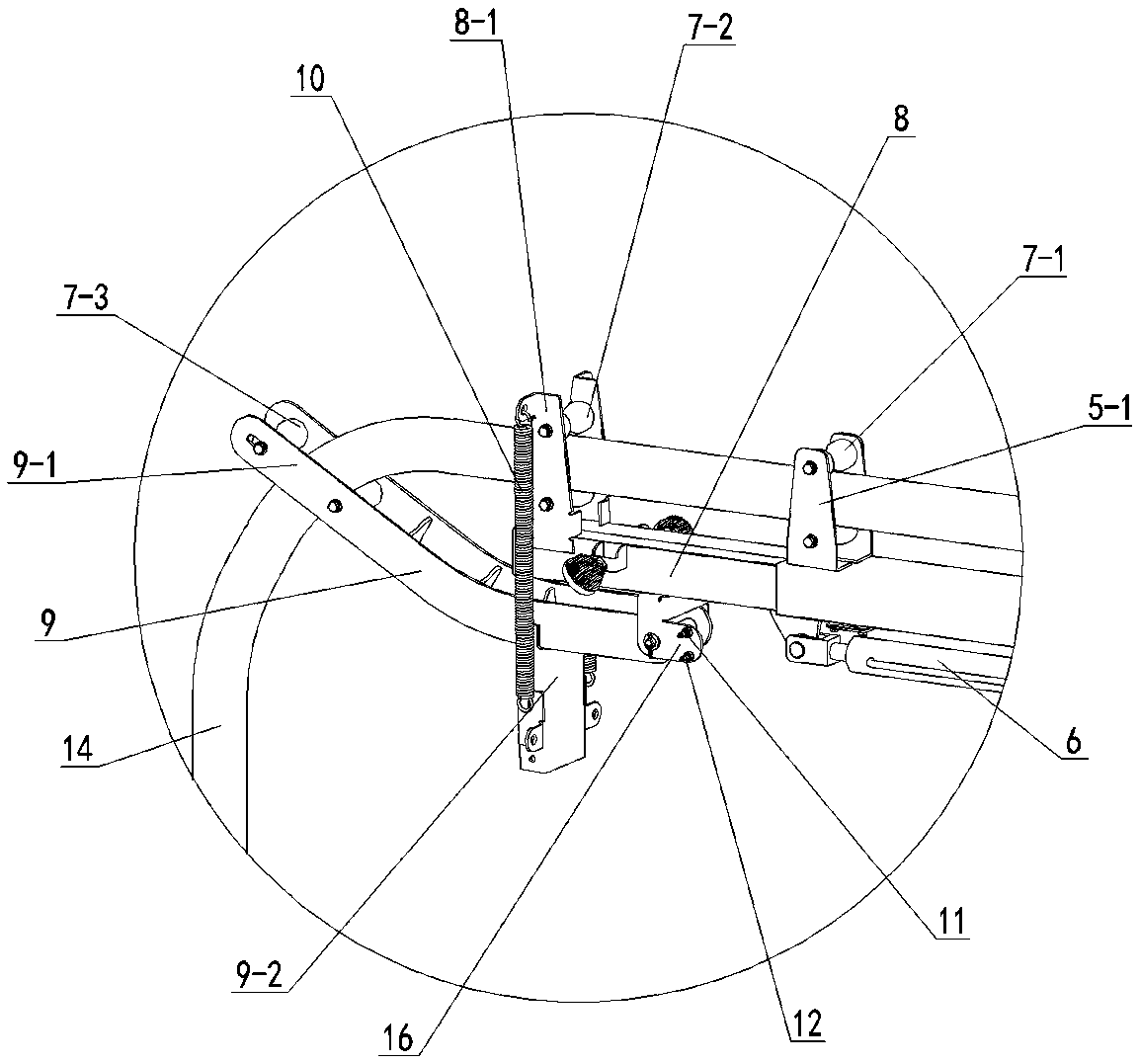 Extension arm mechanism with floating suspension arm of vacuum excavation machine