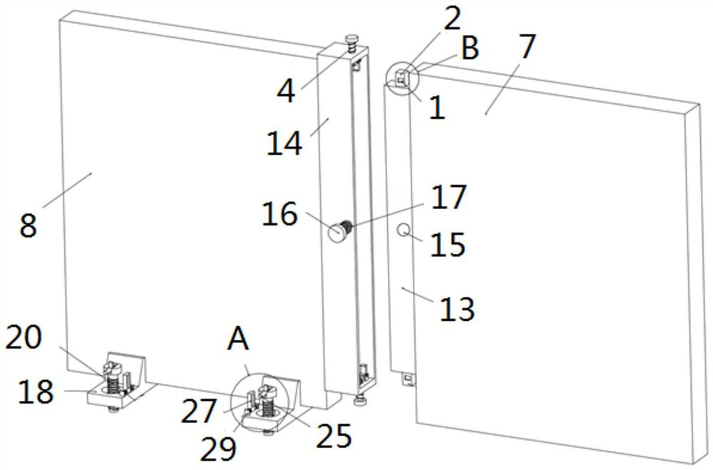 Fastening device and barrier plate with same