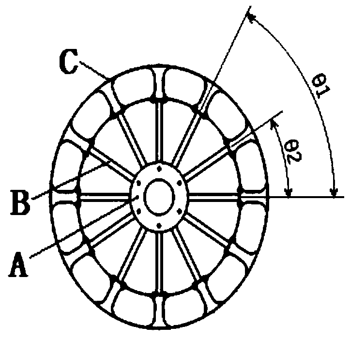 Elastic bionic walking wheel of manned lunar rover