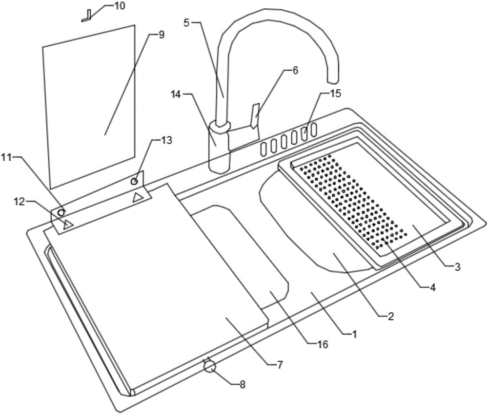 Novel water-tank connecting chopping board