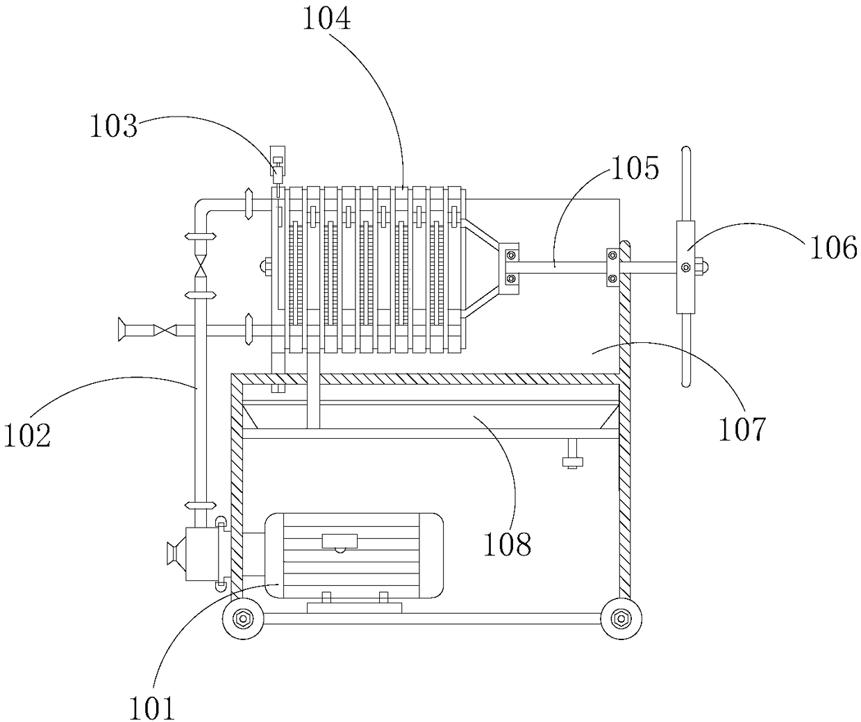 Waste liquid treatment device for use in hospital laboratory