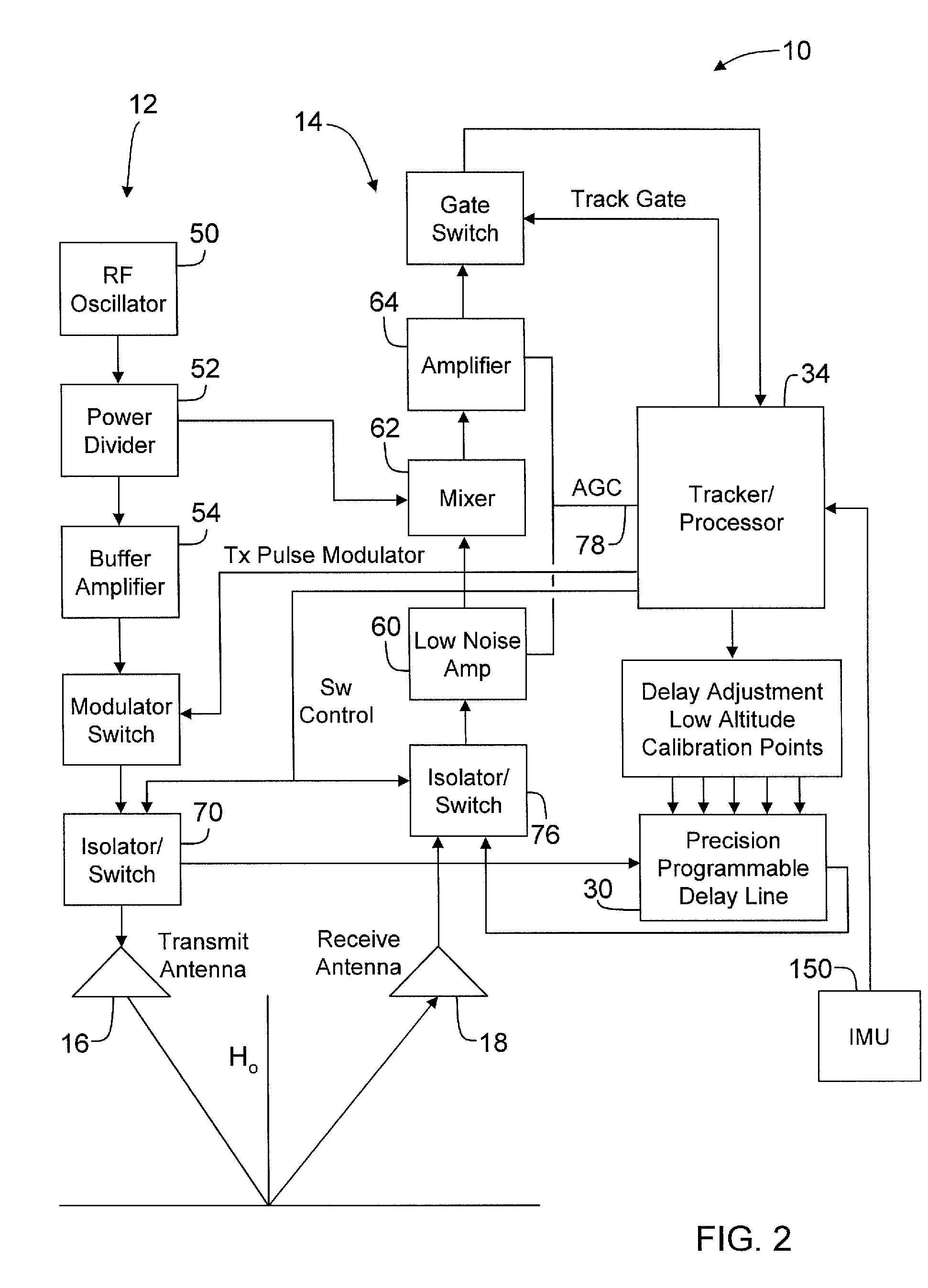 High accuracy radar altimeter using automatic calibration