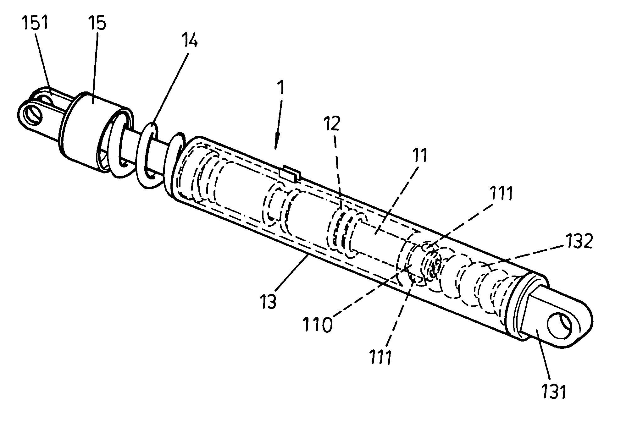 Mechanism type non-sectional locking buffer device