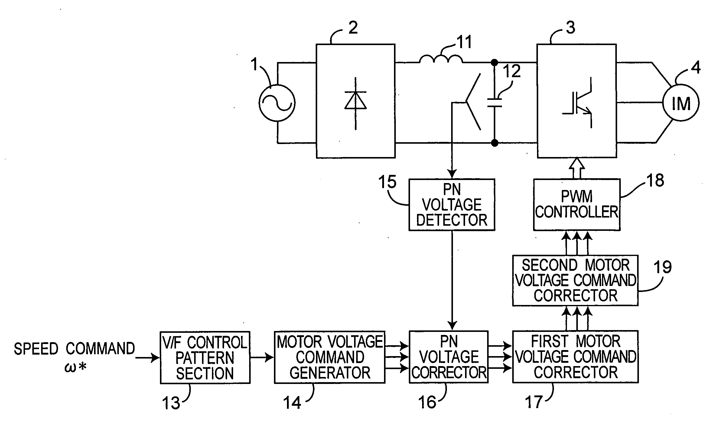 Inverter control device for driving a motor and an air conditioner