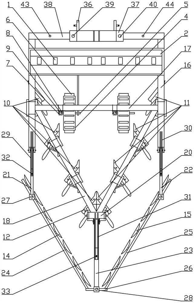 Suspension adjustable furrow-free plough with fertilizer discharging function