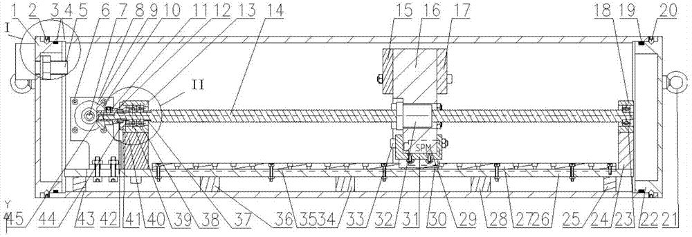 An operating underwater robot center of gravity adjustment device