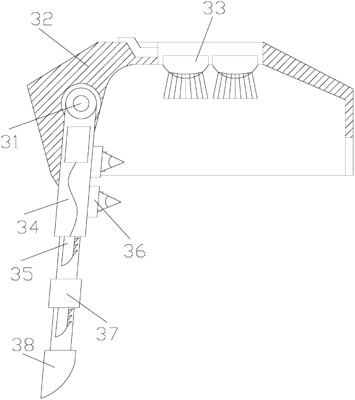 Anti-piling-compact deep-ploughing rotary cultivator through scraping