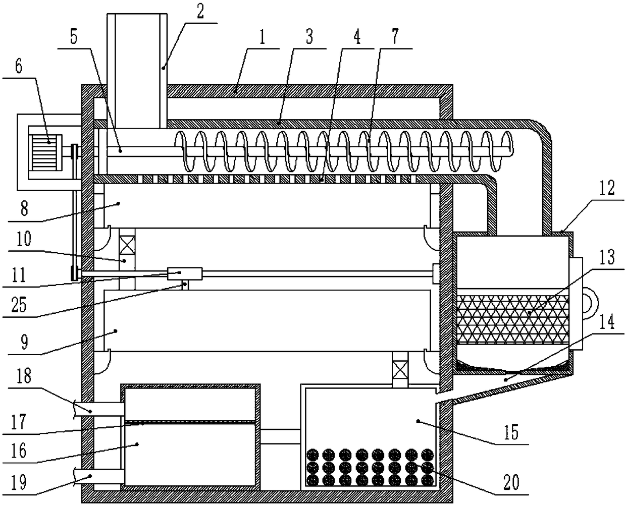 Sewage disposal device capable of pushing and removing debris