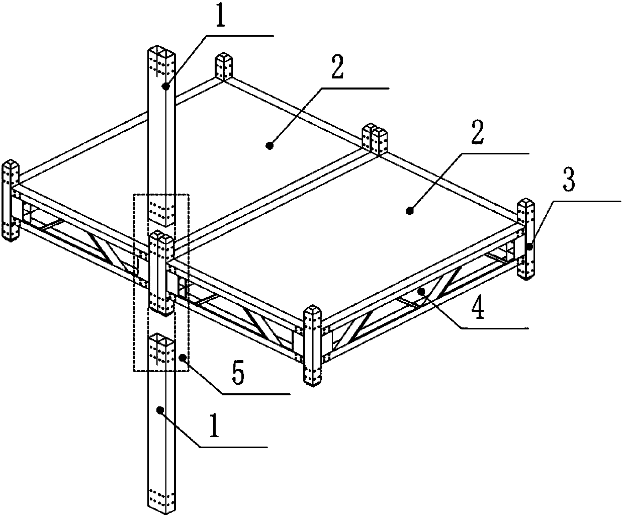 Socket and spigot type slab and column assembling structure and mounting method thereof