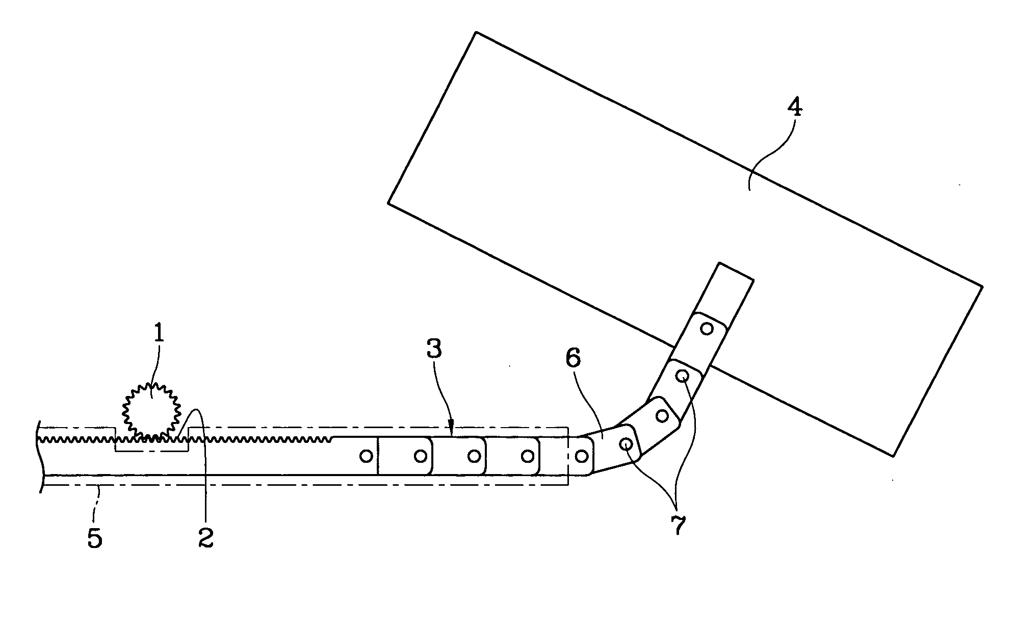 Link structure of power tailgate