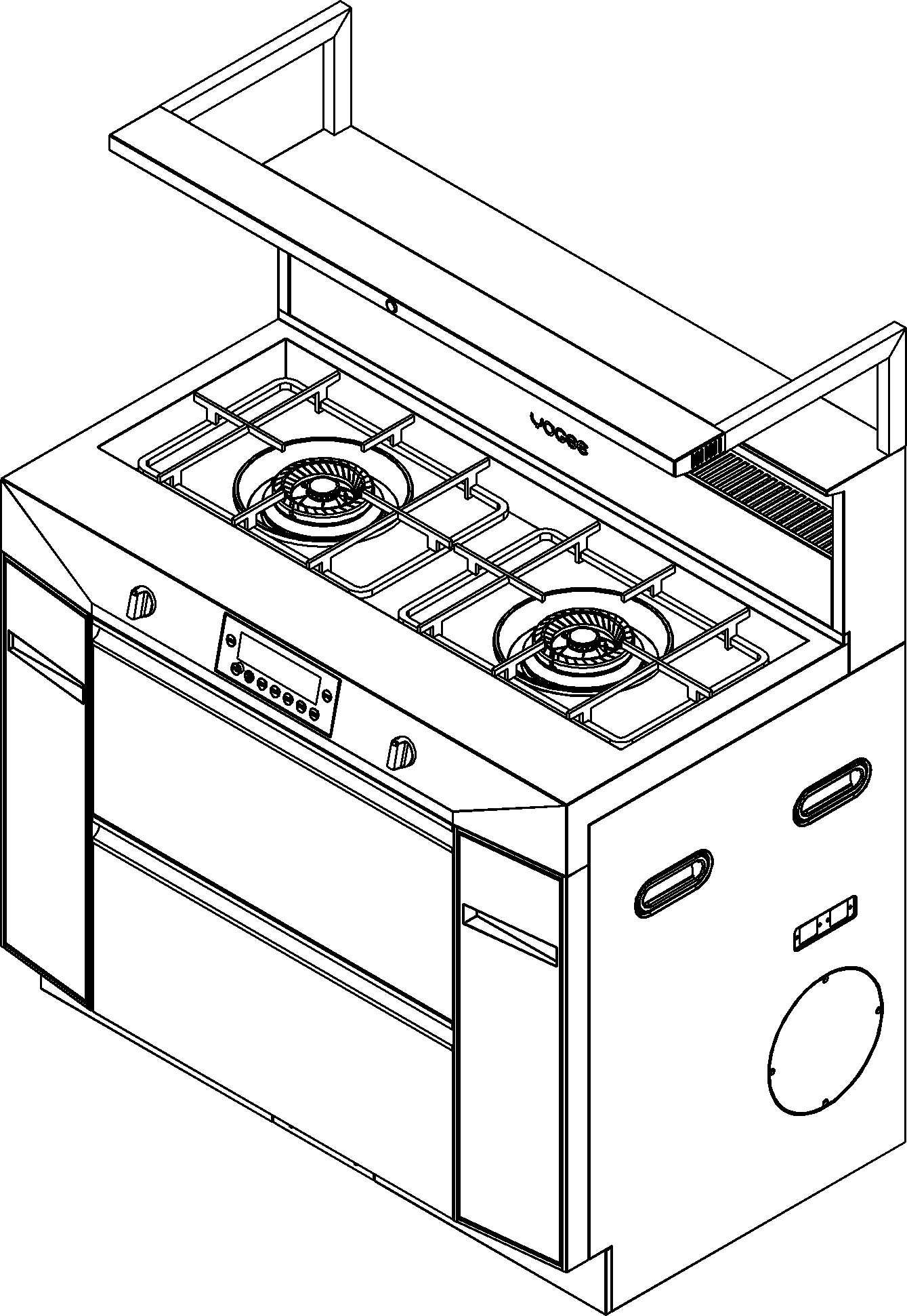 Integrated stove capable of exhausting and sucking smoke with high efficiency