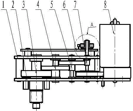 Rack type speed reducer with added shaft