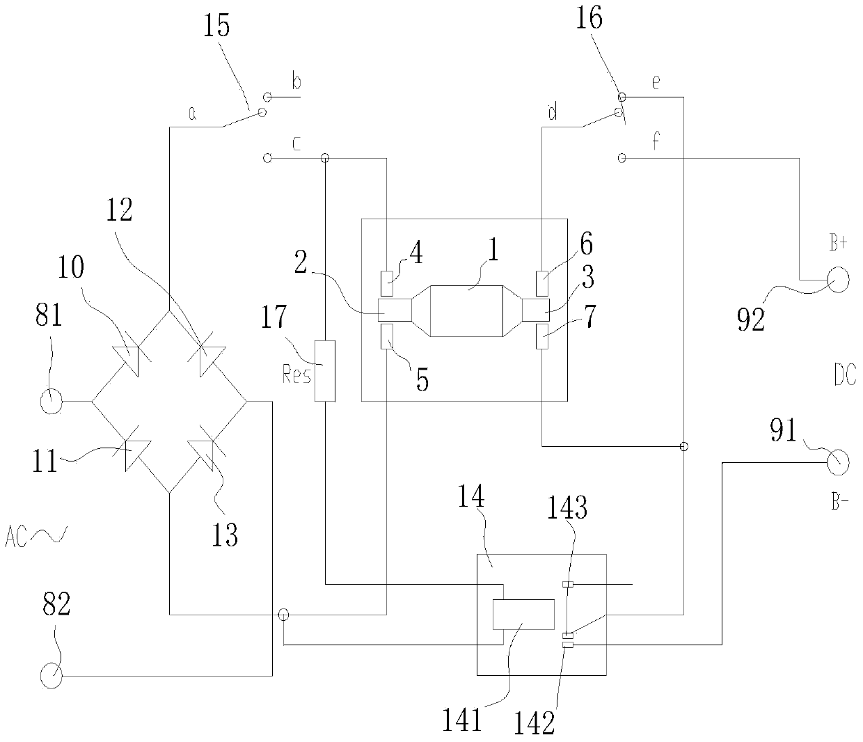 AC-DC-two-purpose-motor control system and household appliance