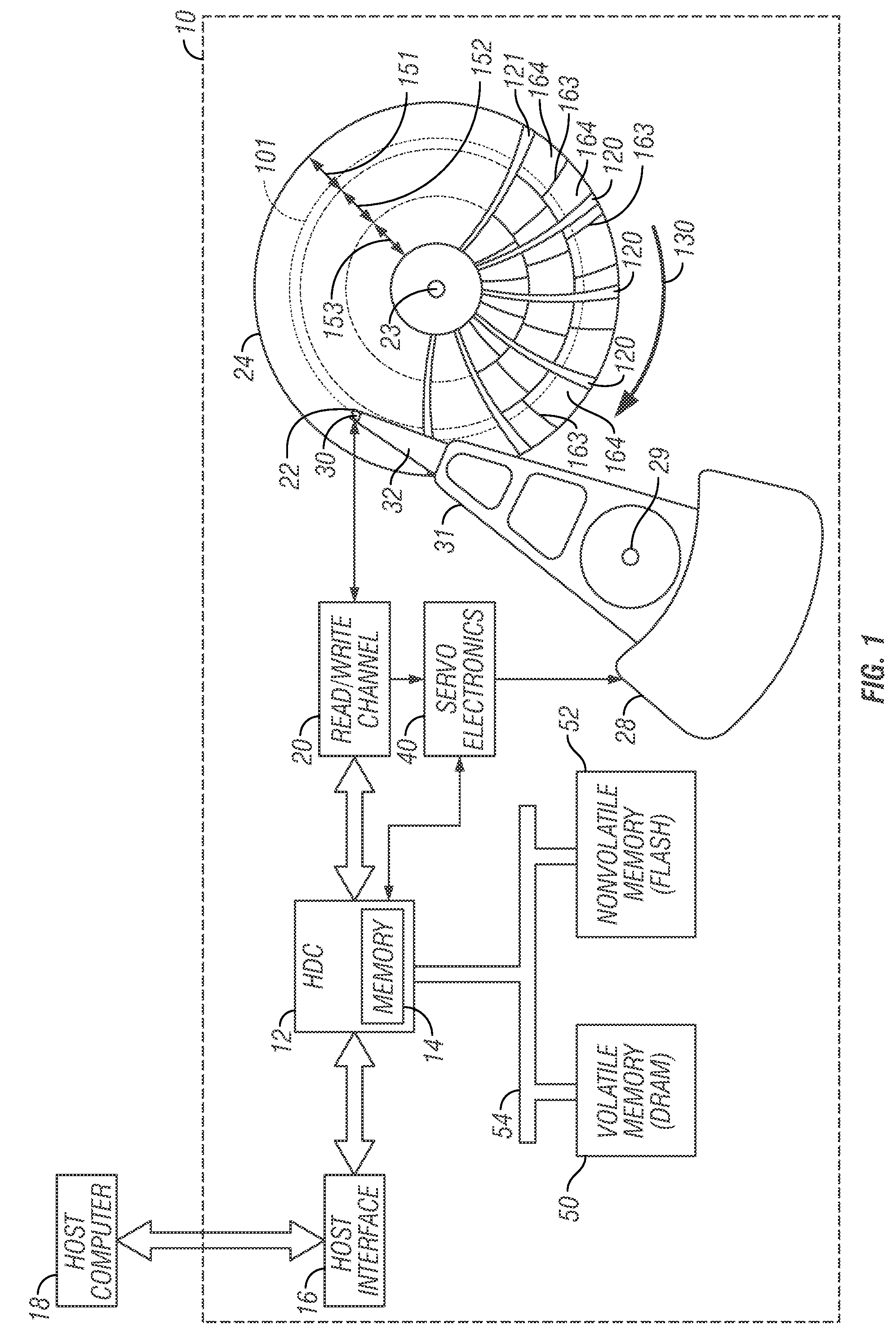 Disk drive with variable incremented counting of writes to the data tracks for minimizing the effect of far track erasure