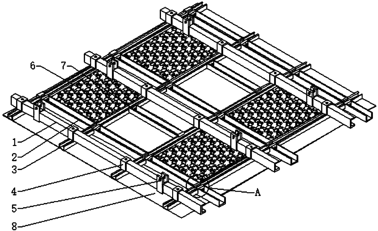 Building assembly steel beam suspended ceiling structure