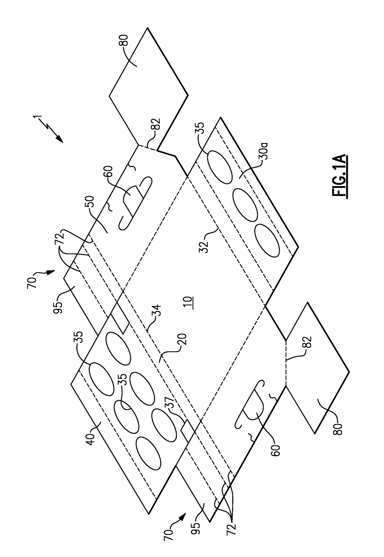 Display tray with support column and apertures