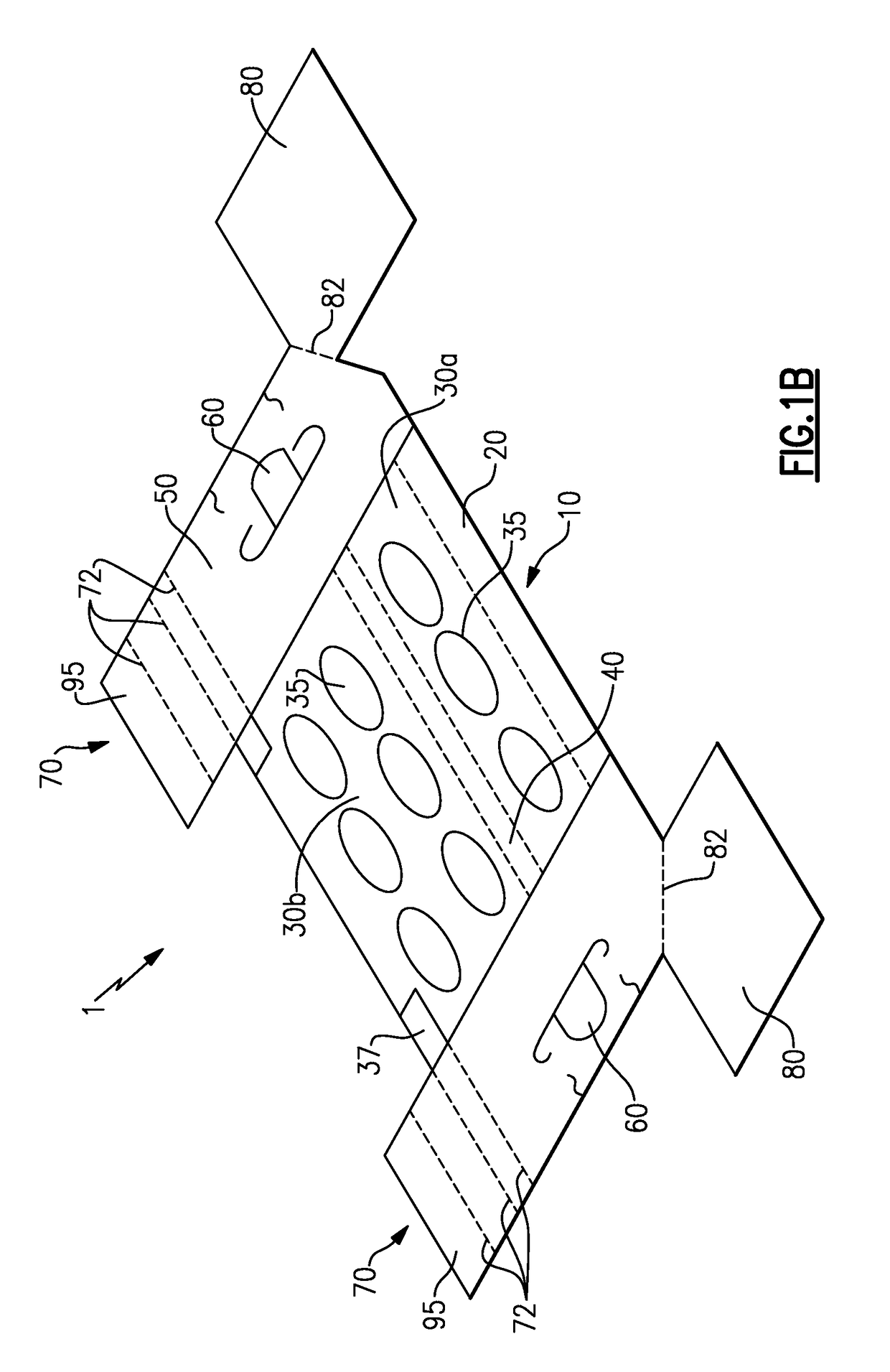 Display tray with support column and apertures