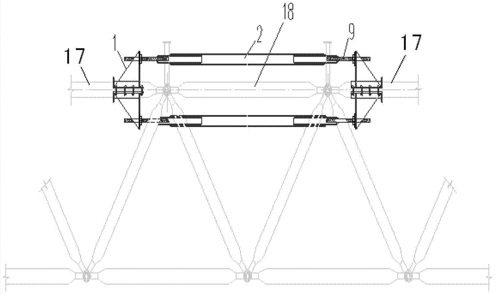 Grid structure chord unloader and unloading method