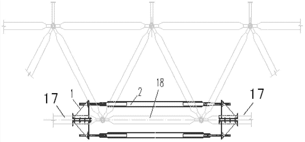 Grid structure chord unloader and unloading method