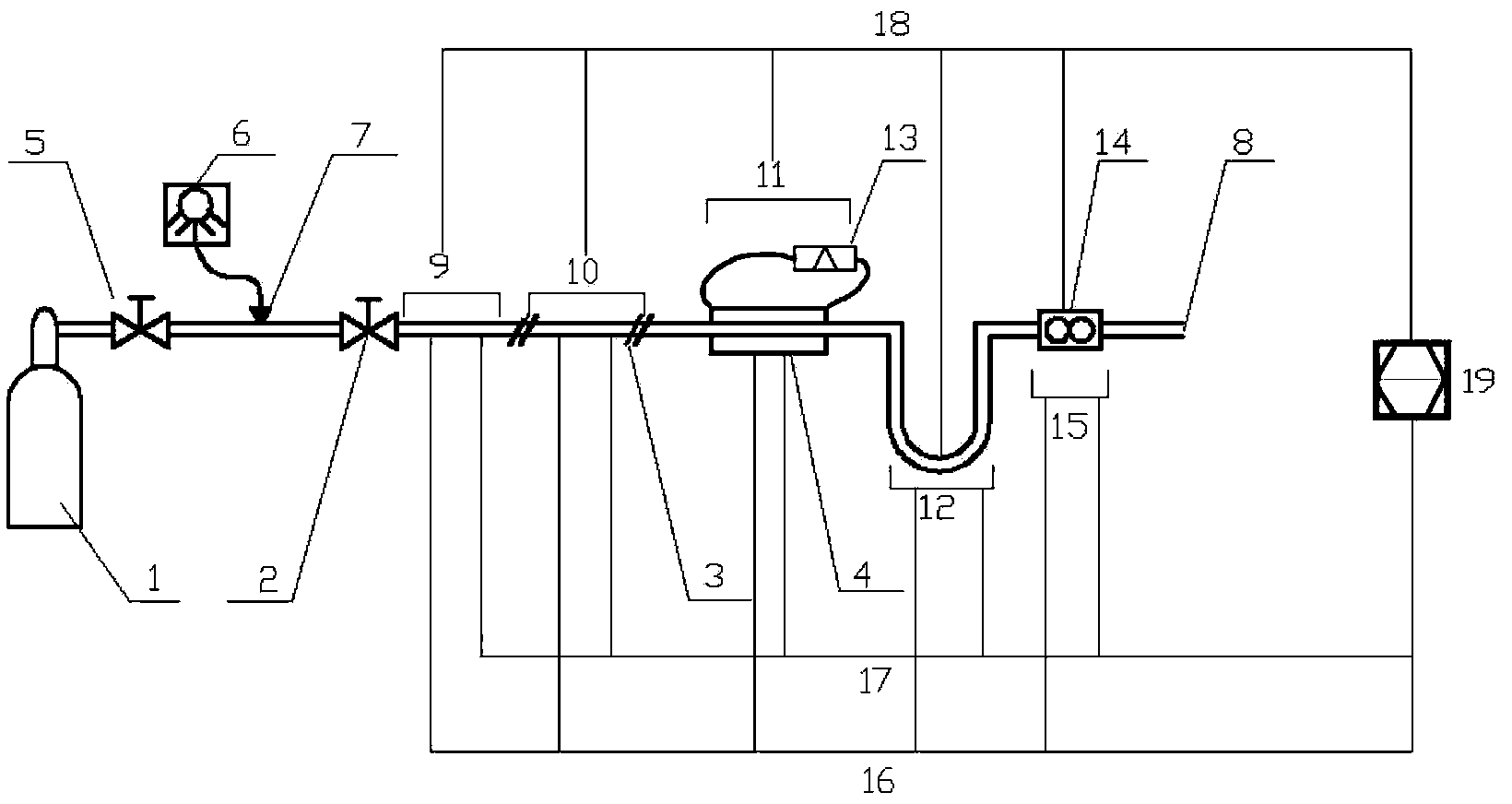 Natural gas pipeline hydrate simulated generation test method and device