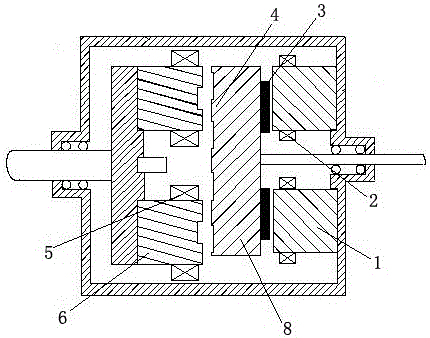 Double-rotor motor with permanent magnet-magnetic resistance axial magnetic flux composite structure